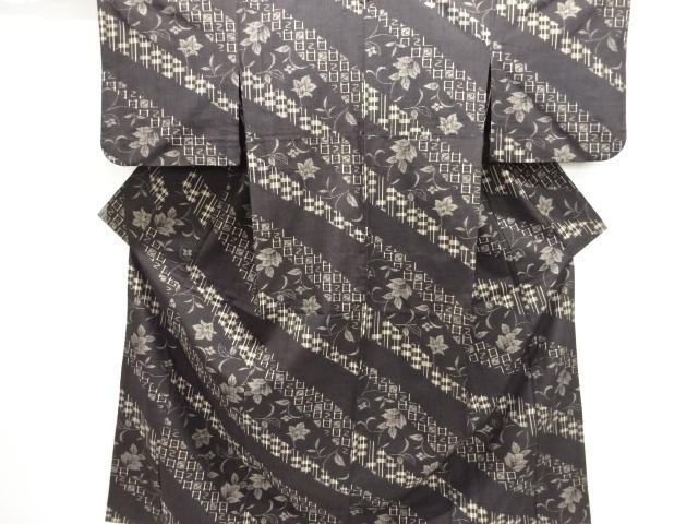 JAPANESE KIMONO / HITOE / TSUMUGI / WOVEN FLOWER